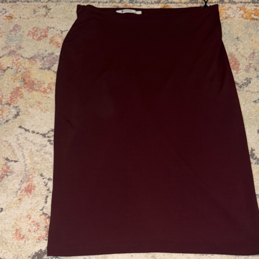 T by Alexander Wang Deep Burgundy Midi Skirt